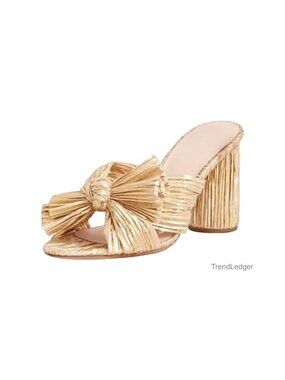 Satin Bow Knot Block Chunky Heel Slide Sandals Wedding Bride Shoes